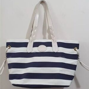 Dooney & Bourke Sullivan Shopper Nautical Stripe Canvas Tote Shoulder Bag Purse